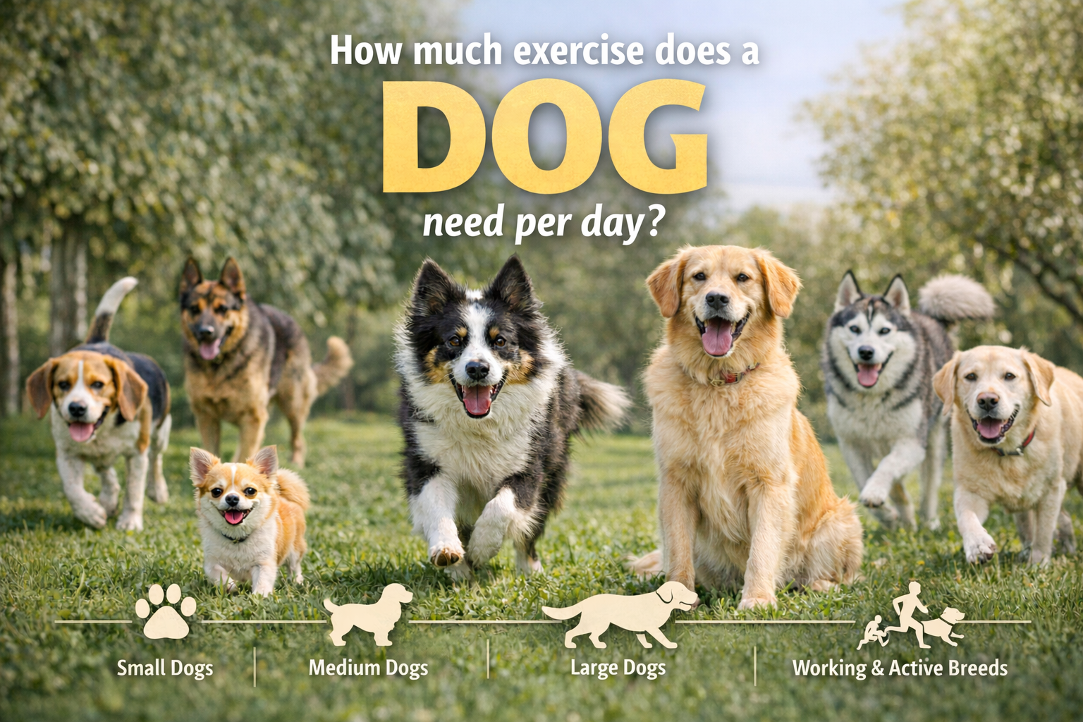 hoeveel beweging heeft een hond per dag nodig?