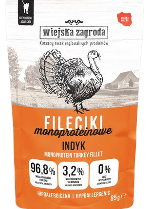 Wiejska Zagroda Kot Fileciki monoproteinowe indyk saszetka 85g
