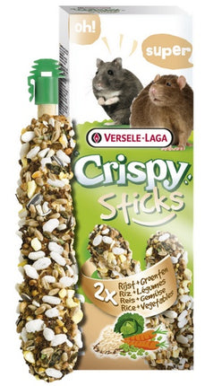 Versele-Laga Crispy Sticks Hamster & Rat Rice & Vegetables - kolby dla chomików i szczurów z ryżem i warzywami 110g