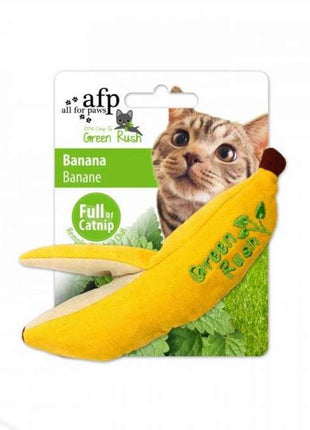 All for Paws Green Rush Banana Katzenspielzeug mit Catnip