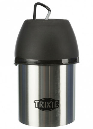 Trixie Edelstahl-Flasche mit Trinknapf