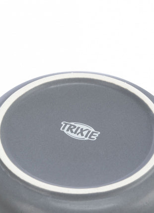 Trixie Napf-Set aus Keramik/Holz - grau/natur