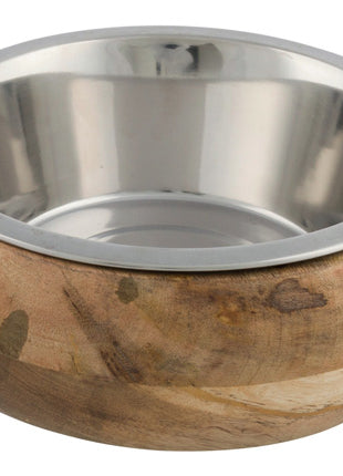 Trixie Edelstahlnapf mit Holzhalter