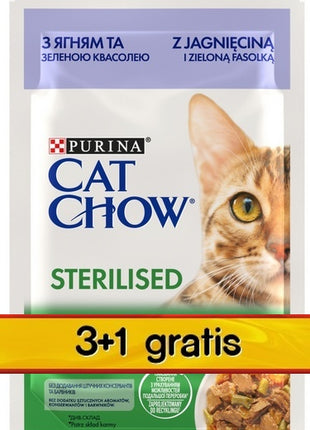 Purina Cat Chow Sterilised Jagnięcina saszetki 3+1 GRATIS 4x85g