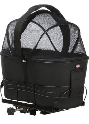 Trixie Fietsmand Achterop Zwart Met Kussen En Kap