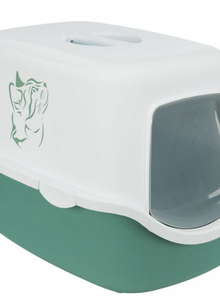 Trixie Katzentoilette Vico mit Motiv - grün/weiß