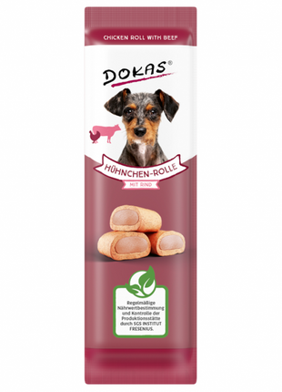 Dokas Dog Snack Hühnchen-Rolle mit Rind 10g