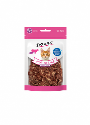 Dokas Cat Snack Mini-Steaks Rind + Fisch 25g