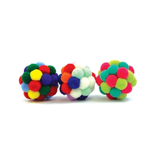 Happy Pet Tabby Patch Pom Pom Bal Assorti