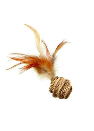 Karlie Flamingo Nature Cat Toy Strohball mit Feder einseitig