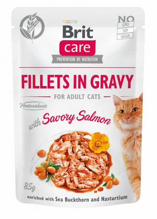Brit Care Cat PB Fillets in Gravy - Lachs 85g