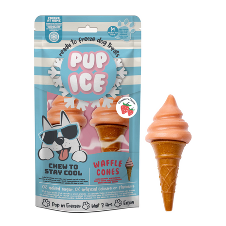 Pup Ice Waffle Cones Strawberry M