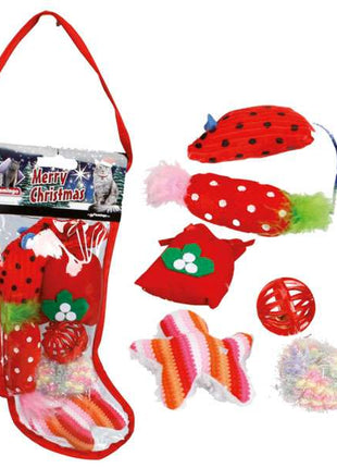 Karlie Flamingo Xmas Weihnachtsgeschenk-Set Socke für Katzen