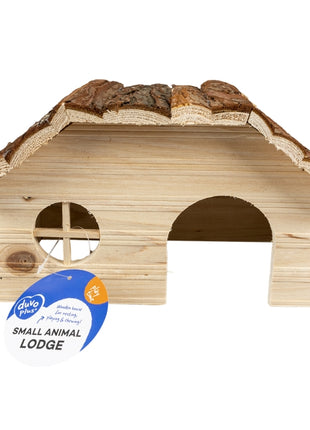 Duvoplus Kleintierhaus mit Rindendach - 21 x 13 x 12cm