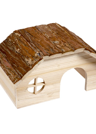 Duvoplus Kleintierhaus mit Rindendach - 21 x 13 x 12cm