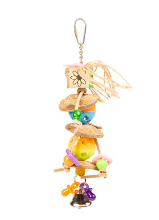 Duvoplus buntes Vogelspielzeug Kokos/Glocke