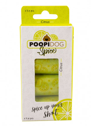 Poopidog Hundekotbeutel spice limette limone - 4 x 15 Stück