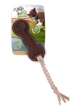 All for Paws Wild & Nature - Leather Tug Dumbell Lederspielzeug