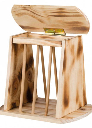 Trixie Heuraufe zum Aufstellen aus geflammtem Holz
