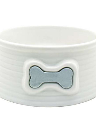 DOGIT Keramiknapf, 200 ml, weiß mit Knochendesign