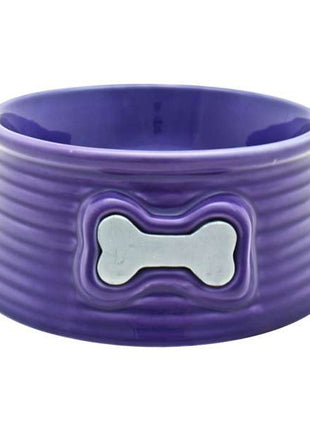 DOGIT Keramiknapf, 700 ml, violett mit Knochendesign