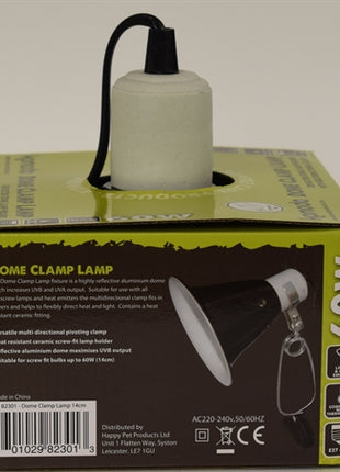 Komodo Black Dome Clamp Lamp Fixture