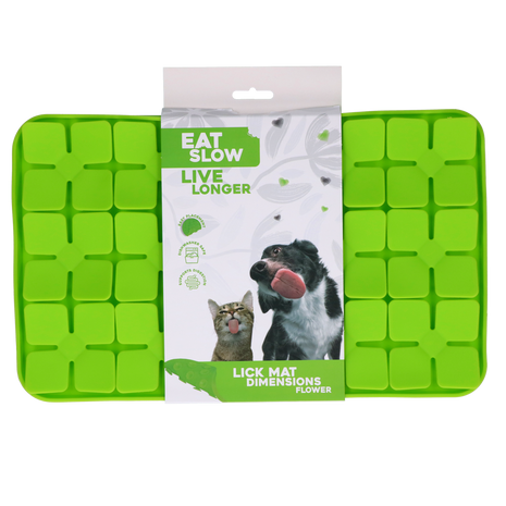 Eat Slow Live Longer Lick Mat Dimensions Flower Groen