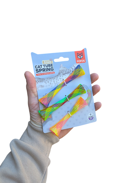 Fofos spring tube kattenspeelgoed - springend jachtspeelgoed met catnip - 10 x