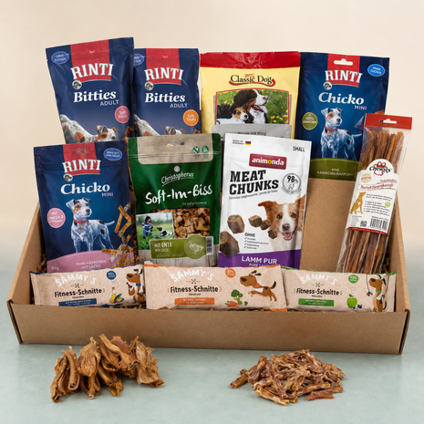 Monatliches snackpaket für hunde - 13 abwechslungsreiche snacks