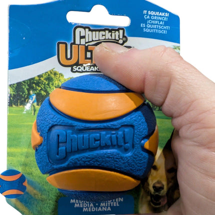 Chuckit Ultra Squeaker Ball - Nahezu unzerstörbarer Ball mit Quietscher - Verschiedene Größen