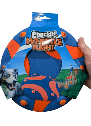 Chuckit Whistle Frisbee – Großes Frisbee mit lustigem Sound – Für mittelgroße und große Hunde