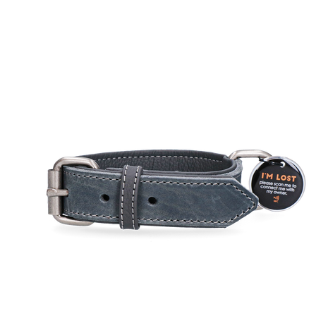 Spotted! Pro Leren Halsband - Grijs