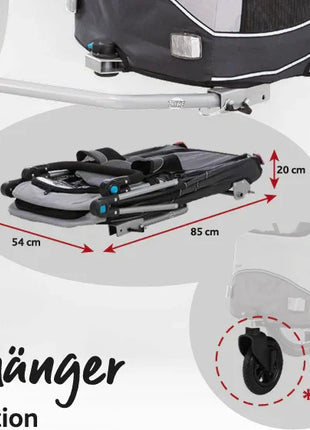 Trixie Hundefahrradanhänger Faltbar Grau – Bequemes und sicheres Radfahren mit Ihrem Hund – 3 Größen