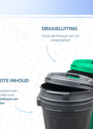 Voerton met draaisluiting 70 liter Zwart