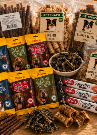 Fidello maandsnackpakket voor honden – gevarieerde traktaties voor een hele maand - 2 kg