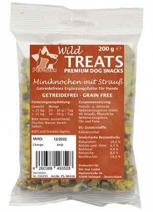 Wild Treats Miniknochen getreidefrei Strauss - 200g
